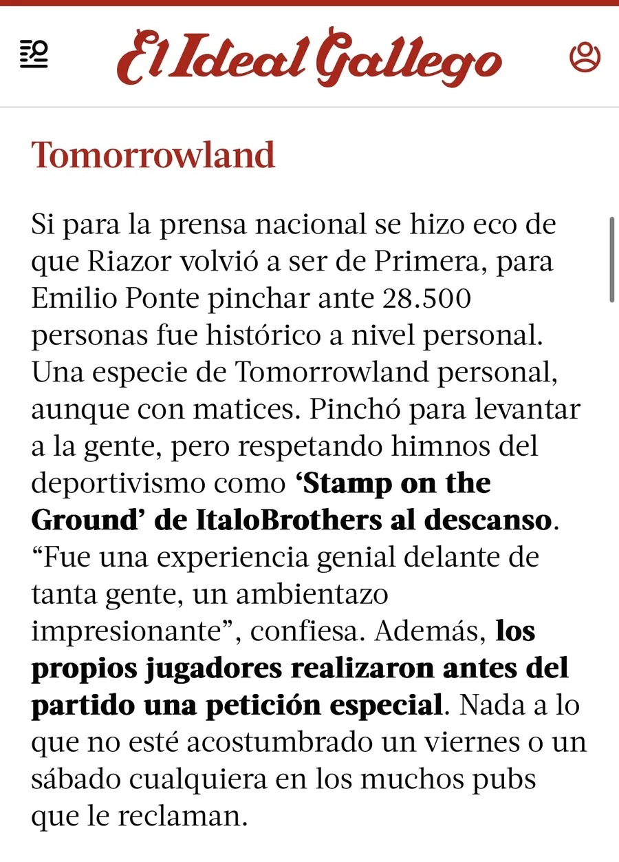 El Ideal Gallego — Emilio Ponte pinchó ante 28.500 personas en Riazor contra el Atlético de Madrid